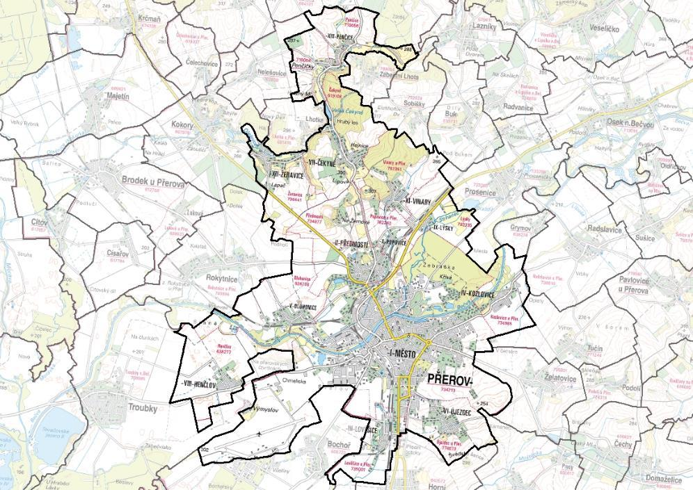 2. VÝCHODISKA 2.1 POPIS ŘEŠENÉHO ÚZEMÍ Statutární město Přerov se nachází na střední Moravě, v jihovýchodní části Olomouckého kraje v nadmořské výšce cca 210 m nad mořem.