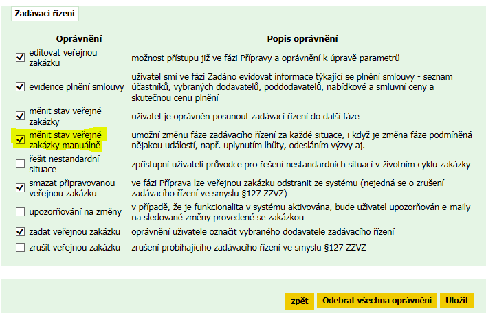 Uložit : 16) Nahoře v sekci Informace o veřejné zakázce v zeleném