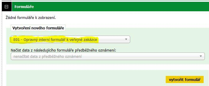 potřebujete u výběrového řízení, které již bylo zahájeno (a je tedy