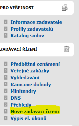 zakázka (nadlimitní, podlimitní, malého rozsahu) a BEZ ČÁSTÍ (v ojedinělých případech, kdy je zakázka rozdělena na