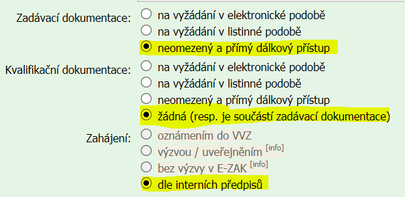 Zrušte zatržení u možností umožnit dodavatelům odesílat zadavateli zprávy (námitky apod.