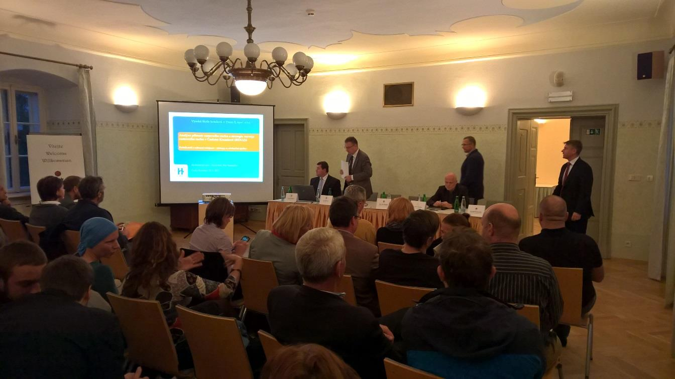 23. září 2015 proběhla veřejné prezentace první etapy projektu Analýza přínosů a strategie rozvoje cestovního ruchu v Českém