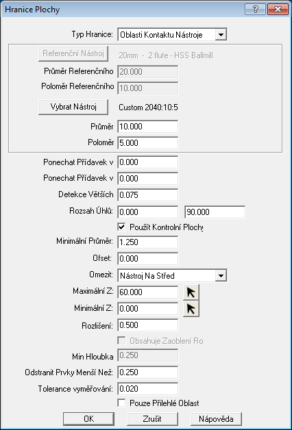 Nastavte ve stavovém menu Maska 1, kde bude zaškrtnuta pouze barva horní plochy (zelená č.26) Maska 2, kde bude nastavena barva dutiny (modrá č.21). 5. Ve stavovém menu vyberte barvu oranžovou č.