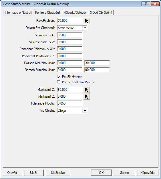 9. Vypněte funkci Maska. 10. Nechte zapnutou hladinu 1 a hladinu 10. 11. V roletovém menu NC zvolte 3osé 3D Ofset. 12.