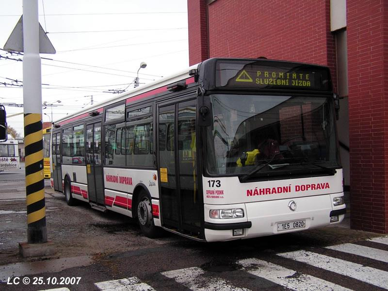 Obrázek 6: Trvale záložní autobus eč. 173. Zdroj (12) Pokud odhlédnu od této izolované hodnoty, je naměřené maximum 253 s.