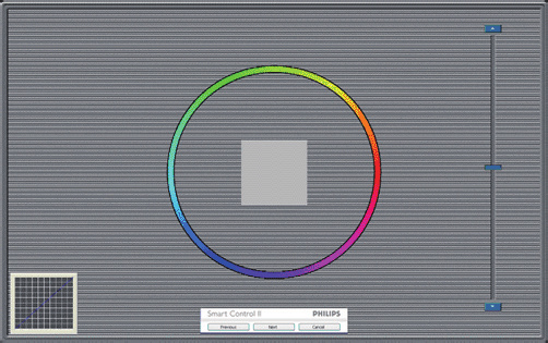3. Optimalizace Obrazu výukový program pro kalibraci barev. 2. Start (Spustit) zahájí sekvenci kalibrace barev o 6. krocích. 3. Quick View (Rychlé zobrazení) načte zobrazení před/po. 4.