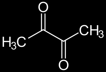 UTB ve Zlíně, Fakulta technologická 33 3 DIACETYL A JEHO CHARAKTERIZACE 3.1 Chemická struktura diacetylu Diacetyl, někdy také označovaný jako biacetyl, [19] je jednoduchá organická molekula.