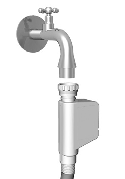Nasazení hadice pro odtok vody Odtokovou hadici umístěte do umývadla, vany nebo přímo do odtoku (průměr min 4 cm).