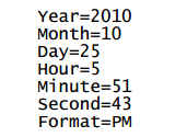 Year (Rok) je možné nastavit v intervalu 2000 až 2099; Month (Měsíc) je možné nastavit v rozmezí 1(Leden) až 12(Prosinec); Day (Den) je možné nastavit v rozmezí 1 až 31.