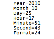 Příklad nastavení souboru TIME.TXT ve 24 hodinovém formátu 8.