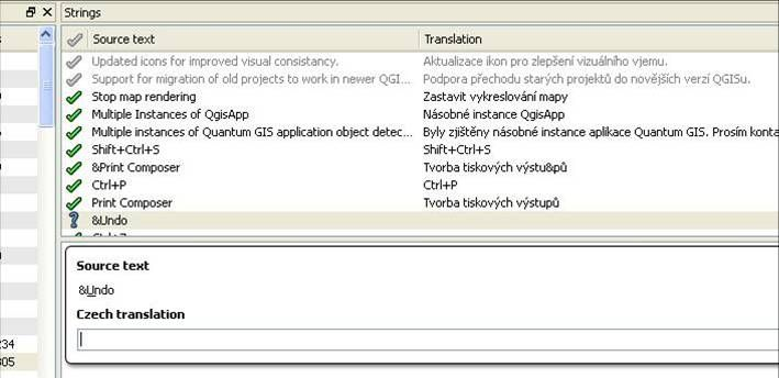 Problém - QGIS Problémy při překladu Statistika Zdroje Slovník pro GIS U některých slov jsou použity horké klávesy, které poté slouží k rychlejšímu