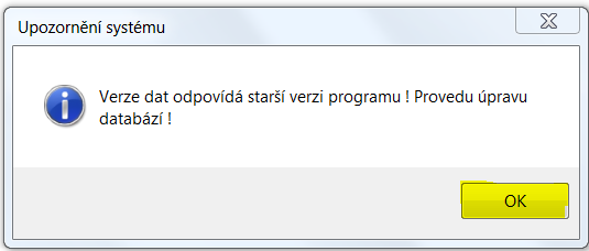 Postupy prací k aplikaci novely NV Znovu spusťte program a zkontrolujte v úvodní obrazovce číslo nové verze (v 6.6.9.