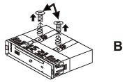 Montáž jednotky 1. Poloha (naklopení) přístroje nesmí překročit úhel 60 za účelem optimálního výkonu. (A) 2. Vyjměte před instalací šrouby z mechanismu CD přehrávače, jinak by nemohl být vložen disk.