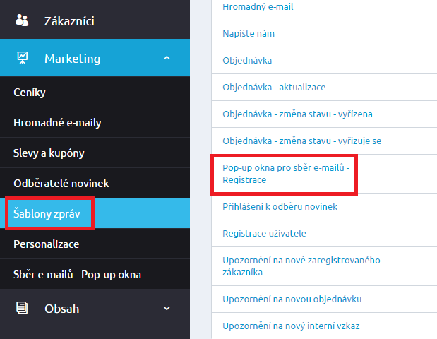 Druhou záložkou na detailu pop-up okna je Vzhled pop-up okna, kterou si můžete libovolně nastylovat.