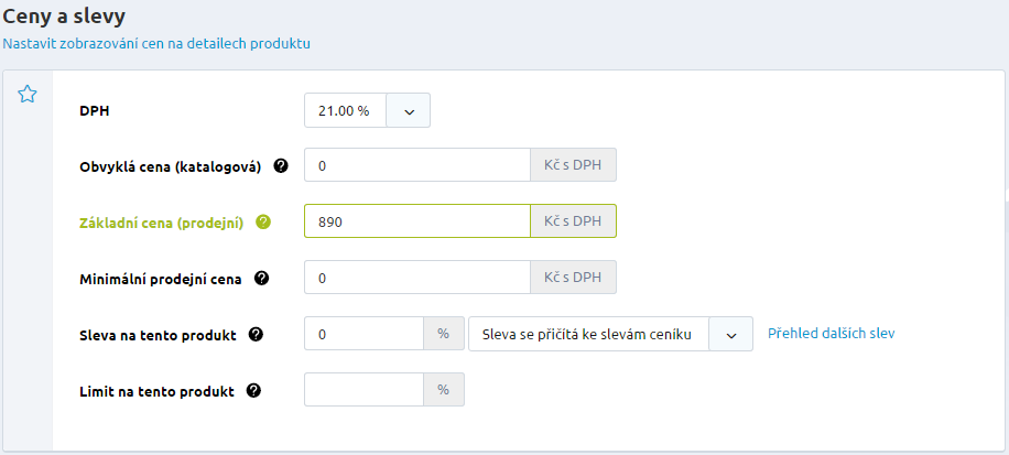 Jako provozovatel shopu máte možnost vytvořit další ceníky. Sleva u ceníku může být záporná, tedy např. u ceníku se slevou -20 % bude připočítávána k ceně zboží 20% marže.