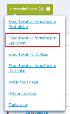 Stáhne se soubor. Otevře se Excel, kde jsou všechny důležité údaje pro podání na Zásilkovnu.