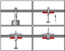 HSD Cavity Spring Toggle HSD The steel spring toggle is used for fixing in hollow ceiling space. Thanks to its spring the fastener is automatically anchored after its inserting into the hole.