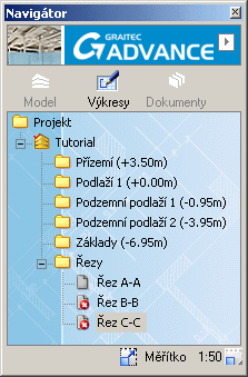 3. Pro výpočet řezu klikněte dvakrát na Řez A-A.