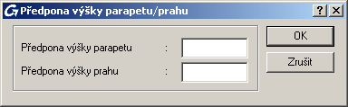 Obrázek 274: Nastavení předpony Obrázek 275: Nastavení předpony výšky otvoru 5.