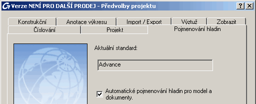 Obrázek 11: Navigátor zobrazí přejmenované podlaží Krok 3: Aktivace Správce hladin Pro definici obecných vlastností projektu proveďte následující kroky: 1.