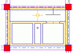 Obrázek 111: Import dveří z knihovny 4. Na stručném panelu vlastností (Smartbar) vyberte LD 70x215 D8 EFGH8880 a zadejte požadovanou velikost okna. 5.