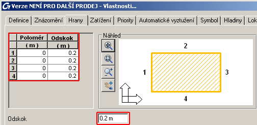 Úprava hran desky 1. Vyberte desku kliknutím na symbol desky. 2.