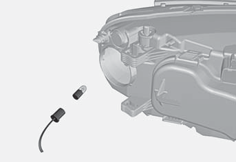 06 Údržba a servis Žárovky Boční obrysová světla Světla do mlhy Těleso světla, zadní, ukazatele směru G021751 G017456 Před výměnou žárovky, viz strana 236. 1.