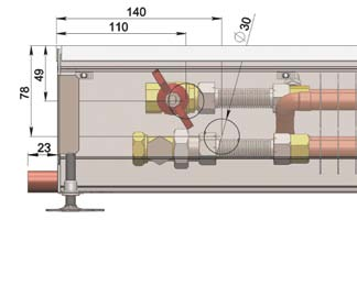 14 podlahové konvektory > bez ventilátoru mokré prostředí PO Nejpoužívanější podlahový konvektor pro mokré prostředí s přirozenou konvekcí.