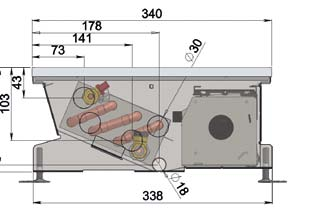 30 podlahové konvektory > s ventilátorem mokré prostředí/suché prostředí HC 4pipe Velmi účinný dvouokruhový konvektor s ventilátorem pro topení i dochlazování.