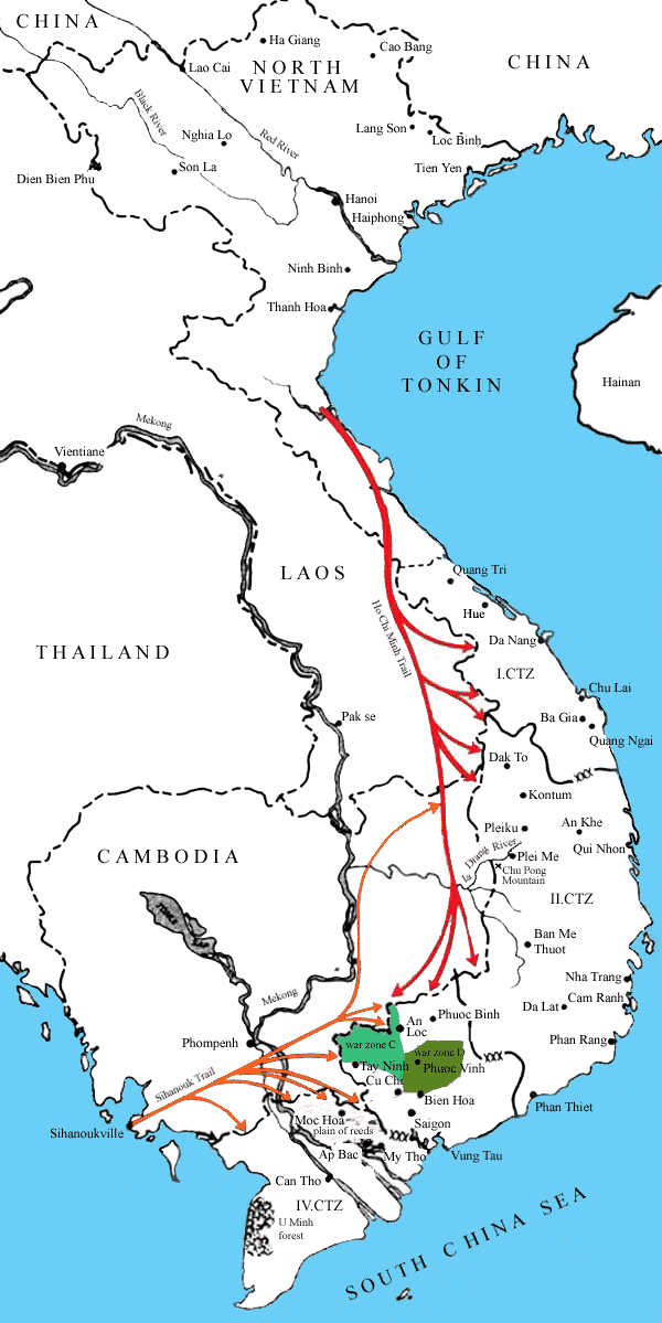 Mapa 1 Ho Či Minova stezka Dne 2. ledna 1962 se odehrála bitva o vesnici Ap Bac v deltě Mekongu. 514.