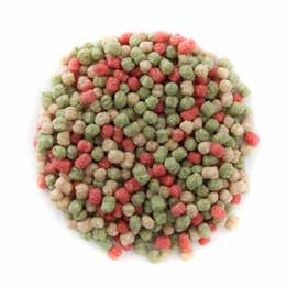 Colour mix light Obsahuje spirulinu a papriku Obsahuje wheat germ Protein 18% 4.0 mm Tuk 2% 1,0% 2,2% 1.000 živin a vitamínů se mohou měnit.