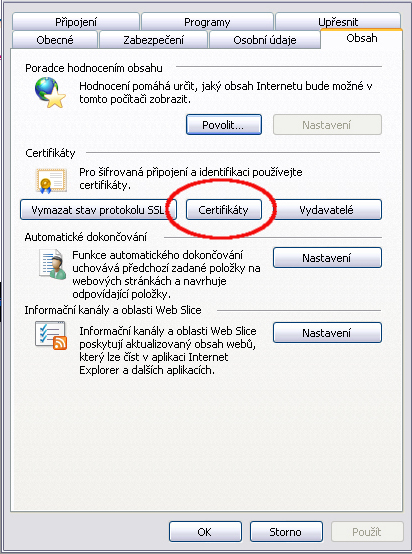 Zvýrazníme certifikát a klikneme na Export. Objeví se okno Vítá vás Průvodce exportem certifikátu. Klikneme na Další, objeví se okno Exportovat soukromý klíč. Zvolíme Ano a klikneme na Další.