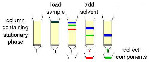 pokud je afinita látky k mobilní fázi vysoká, látka putuje systémem rychleji než látka s nižší afinitou pokud je afinita látky ke stacionární fázi vysoká, látka je ve stacionární fázi déle zadržována