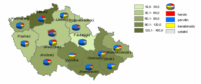 V r. 2004 vyhledalo léčebné služby uvedených center celkem 8 845 uživatelů drog, tj. o 3,7 % více než v loňském roce. Z toho 4 600 osob (o 10,8 % víc než v r. 2003) požádalo o léčbu poprvé.