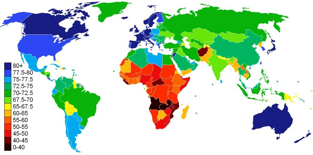 Příloha D: Mapa světa - střední