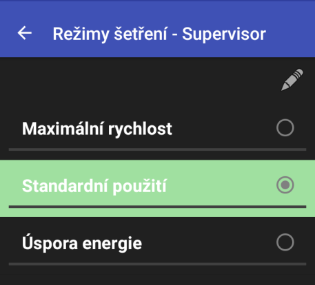 vysokou spotřebou Standardní použití zabezpečí