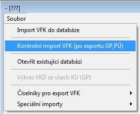 kontrolní načtení nového výměnného formátu Pro zjištění správnosti exportu NVF se provede kontrolní