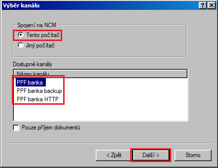 3. V dalším okně navolíte parametry pro čas, kdy má být spojení uskutečněno. Zadejte volby Jednorázové spojení a Spojit okamžitě a klikněte na tlačítko Dokončit.