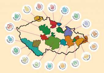 Regionální značky 22 regionů Krkonoše, Šumava, Beskydy, Moravský kras, Orlické hory, Moravské Kravařsko, Górolsko Swoboda, Vysočina, Polabí a
