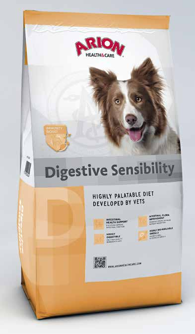 VETERINARY DEVELOPED PREMIUM QUALITY FOOD FOR ALL DOG BREEDS ARION Digestive Sensibility ARION Health&Care Digestive Sensibility Pro pohodu psů je nezbytné správné fungování trávicí soustavy.