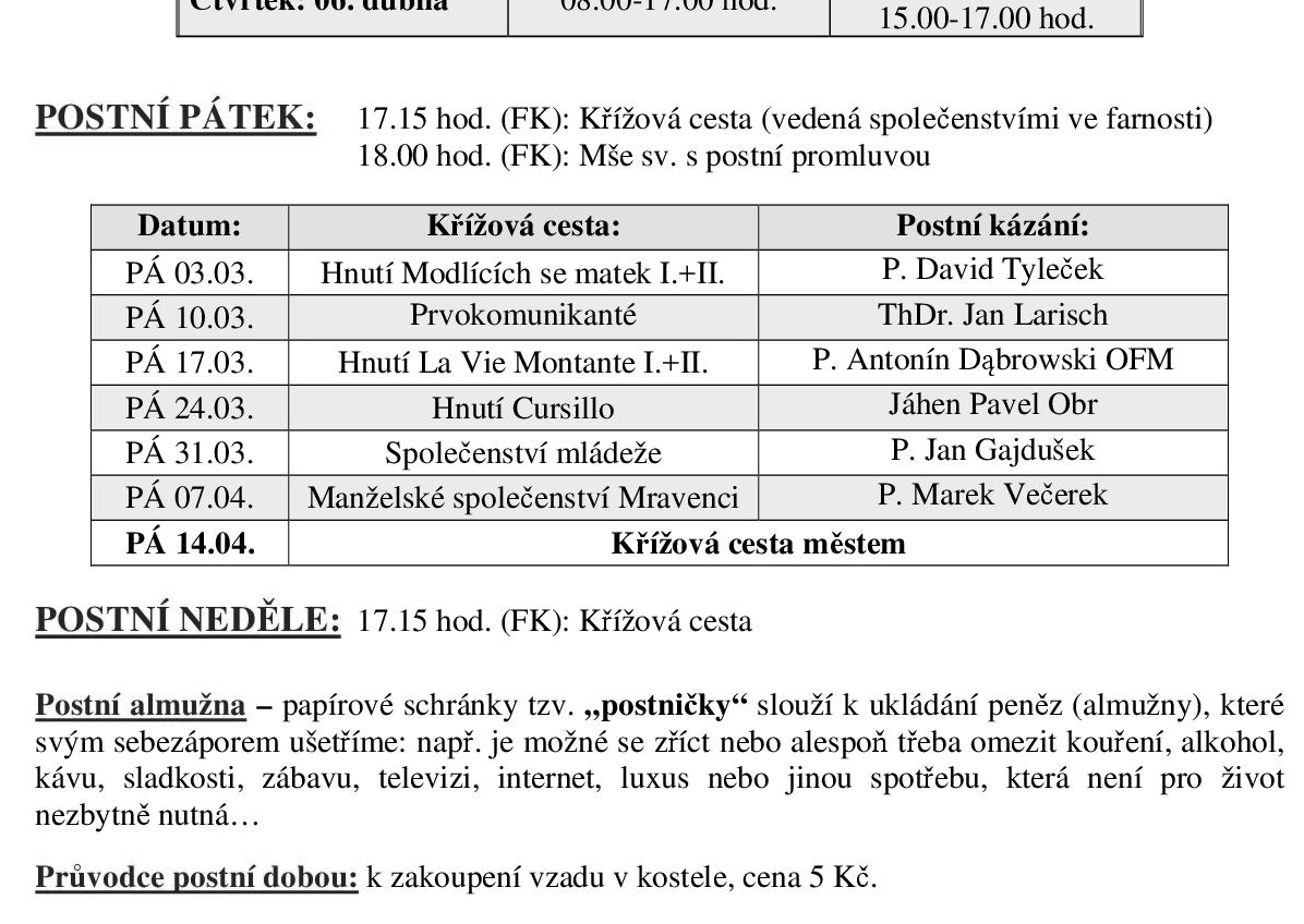 Pro farnost místek je to aktuální v případě farního kostela sv. Jana a Pavla. Parametry programu: Program začne fungovat od 1. 5. 2017.