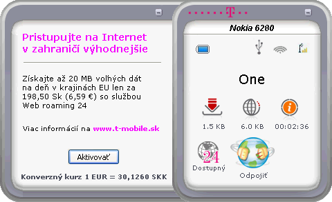 Web roaming 24 Web roaming 24 vám umožní pristupovať na internet v zahraničí výhodnejšie. Web roaming 24 môže byť aktivovaný iba v krajinách EU Plus 1.