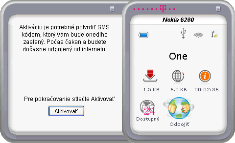 Aktiváciu Web roaming 24 je potrebné potvrdiť autorizačným