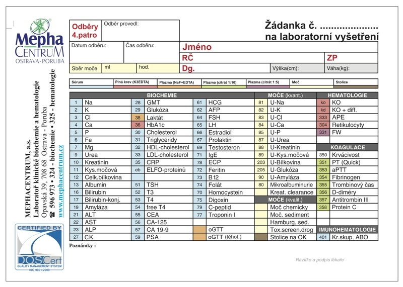 Strana: 44/44 7. Přílohy laboratorní příručky Příloha č.1- Zaškolení personálu na nových analytických systémech, Pravidelné školení personálu na stávajících analytických systémech Příloha č.