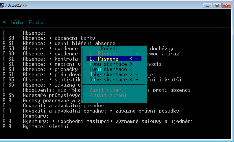 V roce 2010 byly funkční kódy (něco se na ARESu zobrazilo) při zadání 0, 1 nebo 2. Klíč volaného webu ARESu se vybírá pomocí ShiftF7 z předdefinovaného seznamu.