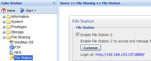 Přes stanici File Station 2 Synology File Station 2 je webový nástroj pro správu souborů.