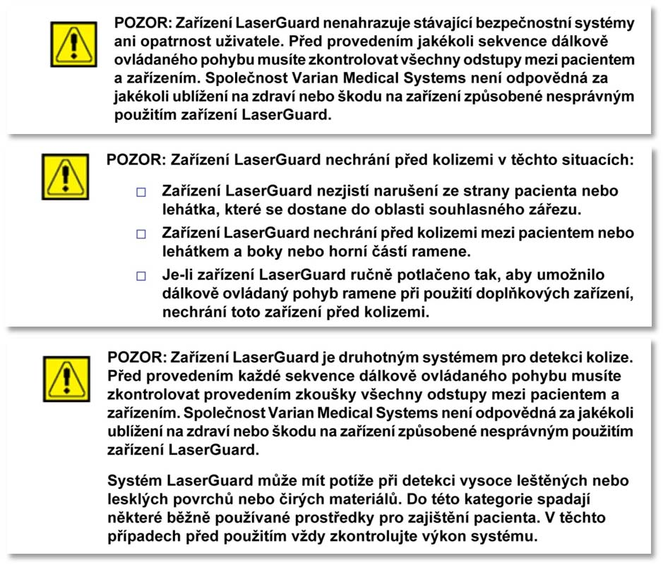 Akce společnosti Varian: Společnost Varian zasílá pomocí tohoto dokumentu vyrozumění všem potenciálně dotčeným zákazníkům.