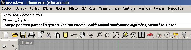 V následujícím kroku se nadefinuje počátek a orientace os souřadného systému. Nejprve zadáme počátek souřadného systému.