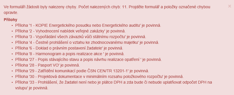 Obrázek 50 Kontrola žádosti V případě, že je žádost zcela v pořádku, zobrazí se pod záhlavím formuláře následující hlášení: