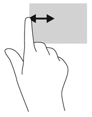 Přejetí od horního a spodního okraje Přejetí prstem od horního nebo dolního okraje zobrazí možnosti příkazů aplikace, které umožňují přizpůsobení aplikace.